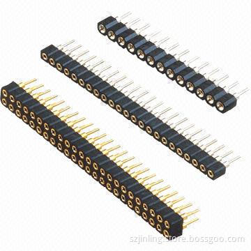 Round Pin 2.54mm Pitch Dual Row Straight Angle Machined Parts with 3.0mm Height